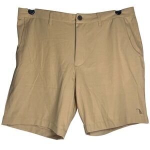 Local Boy Outfitters Mens Performance Shorts Khaki Tan Stretch Size 36 RN 153888
